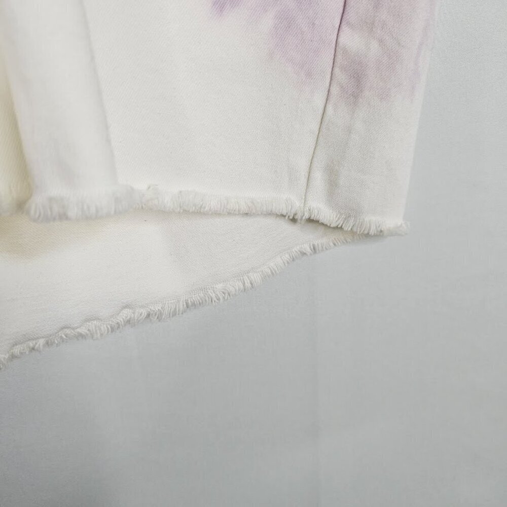 NWT WONDERLY High Rise Jean Shorts plus size 20W WHITE w PURPLE TIE DYE Denim - Picture 10 of 10